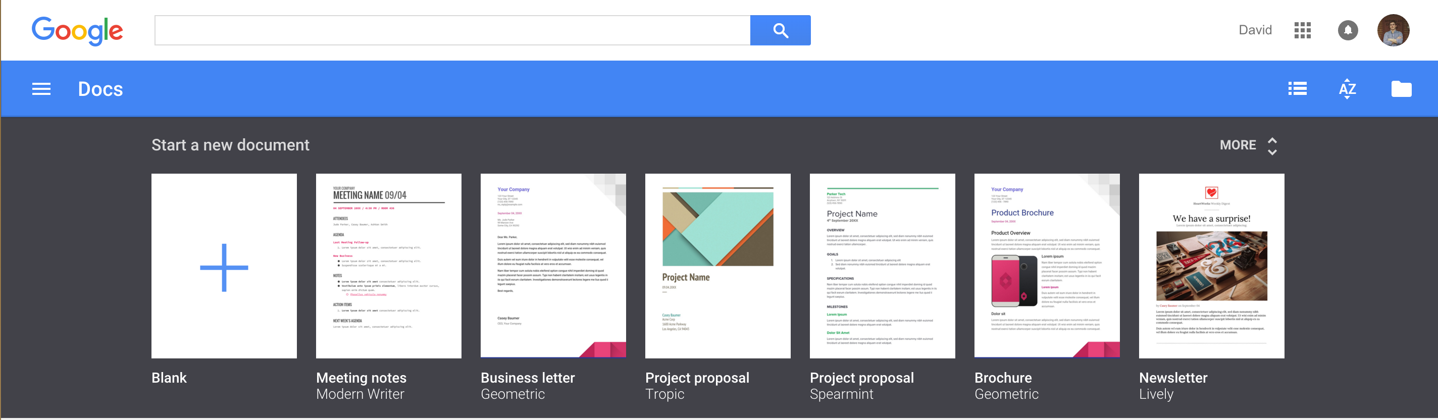 Шаблон google docs